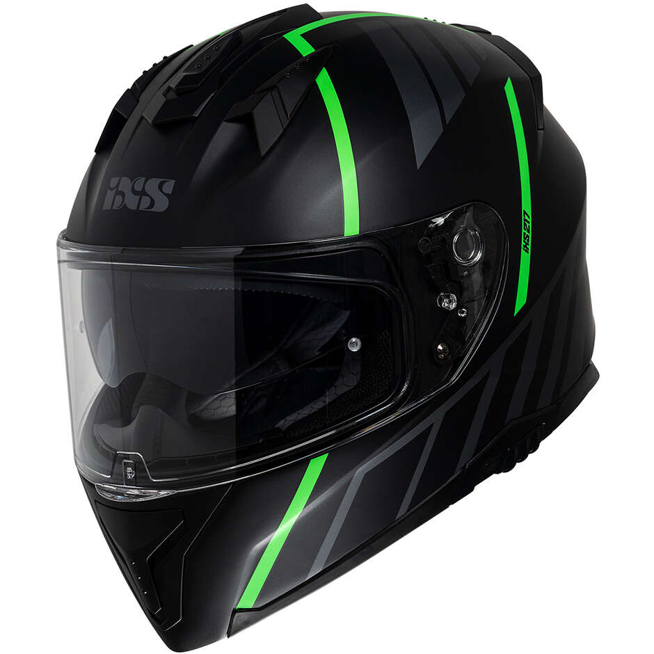 iXS 217 2.0 Integral Motorcycle Helmet Matt Black Green