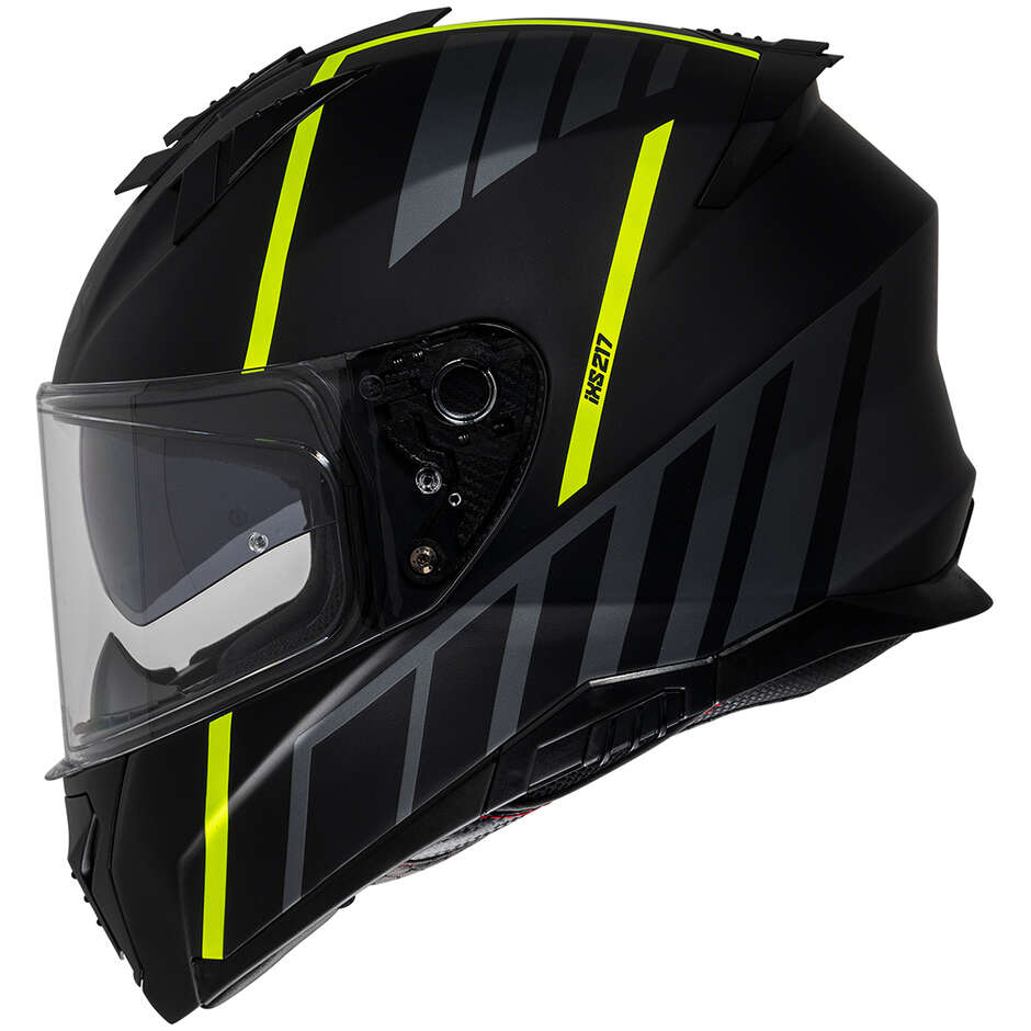 iXS 217 2.0 Integral Motorcycle Helmet Matt Black Yellow