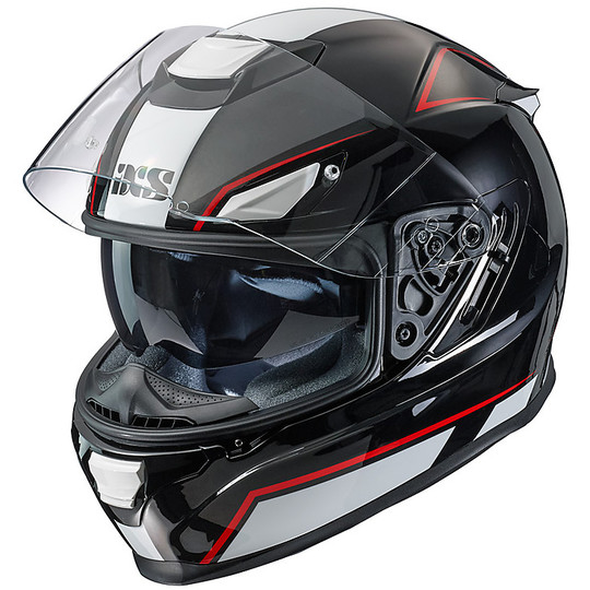 IXS 315 2.1 Full Face Motorcycle Helmet Black White Red
