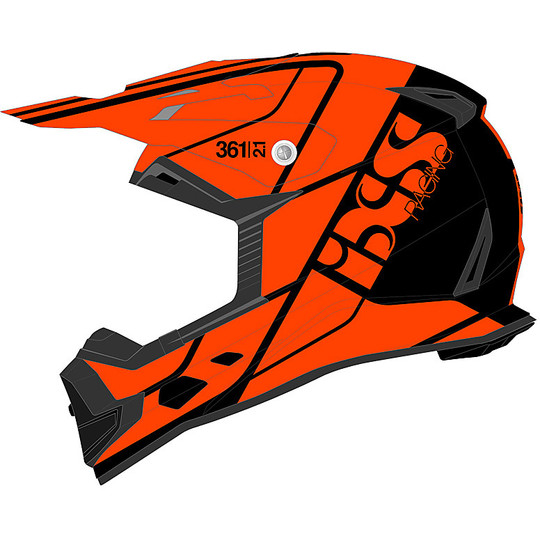 IXS 361 2.1 Cross Enduro Casque de moto Noir Orange