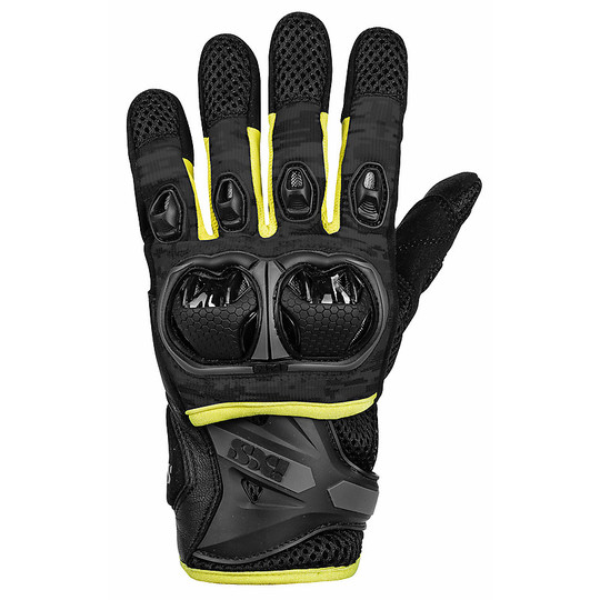 Ixs Cross Enduro Motorcycle Gloves TOUR LT MONTEVIDEO AIR S Black Gray Fluo Yellow