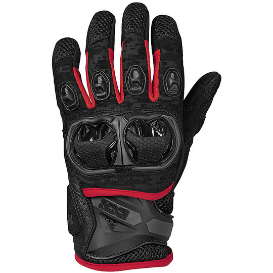 Ixs Cross Enduro Motorcycle Gloves TOUR LT MONTEVIDEO AIR S Black Gray Red