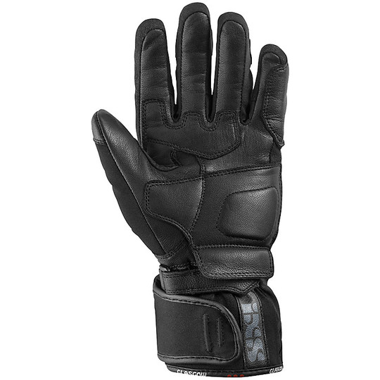 Ixs Glasgow Black Leather and Fabric Touring Midseason Woman's Gloves