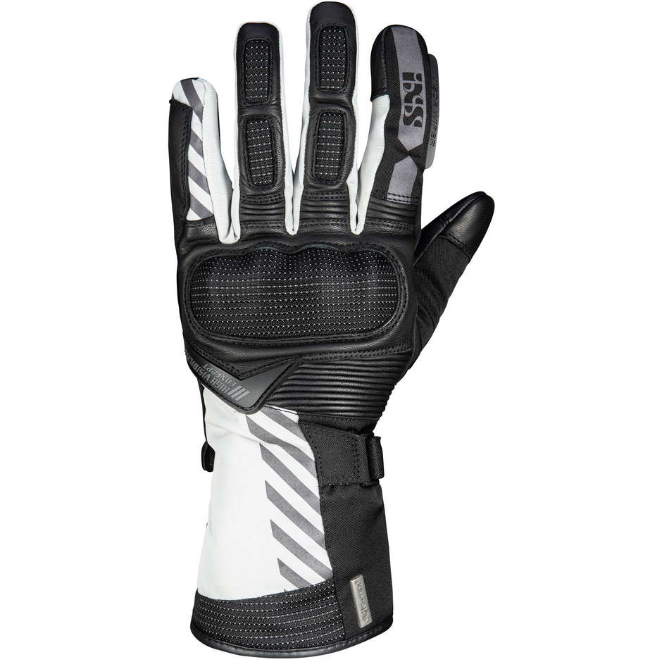Ixs GLASGOW-ST 2.0 Leather and Fabric Motorcycle Gloves Black Gray