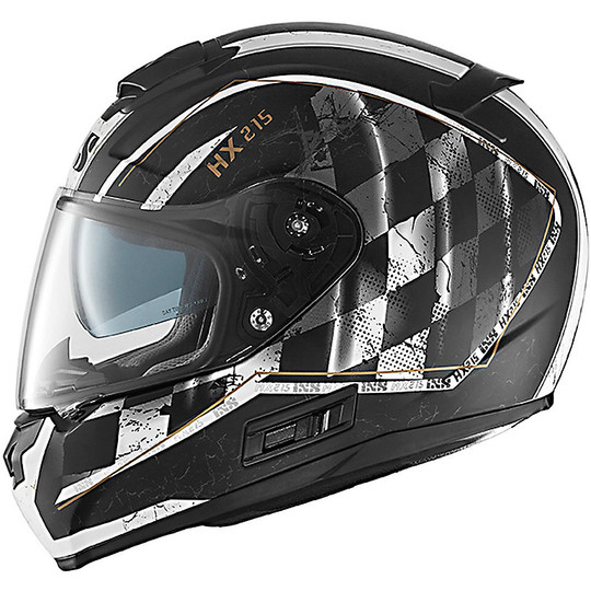 IXS HX 215 Speed ​​Racer Integral Motorcycle Helmet Black Matt White