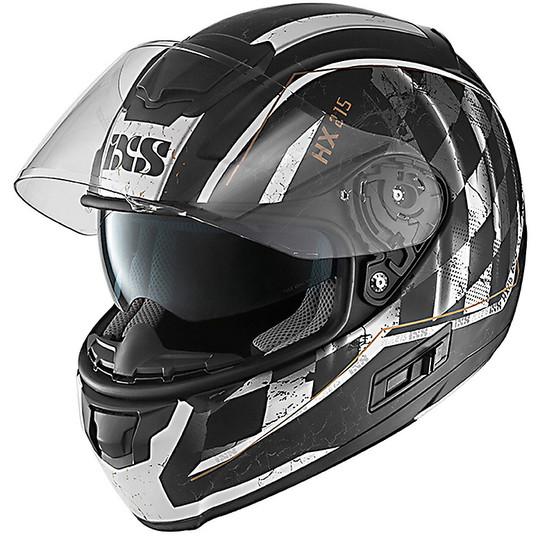 IXS HX 215 Speed ​​Racer Integral Motorcycle Helmet Black Matt White