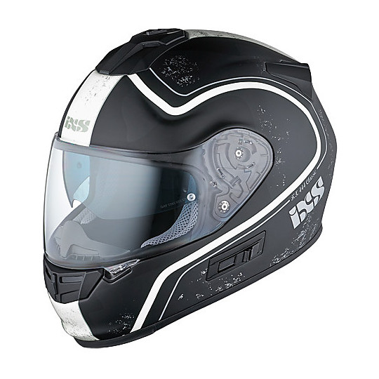 IXS HX 444 Classic Integral Motorcycle Helmet Black Matt White