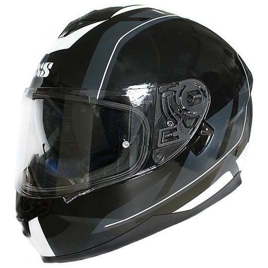 IXS iXS 1100 2.0 Full Face Motorradhelm Schwarz Grau Weiß