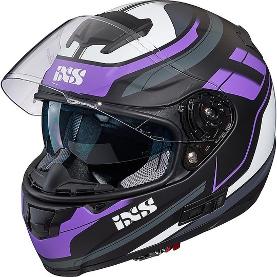 IXS iXS 215 2.0 Integral Motorcycle Helmet Black Purple White