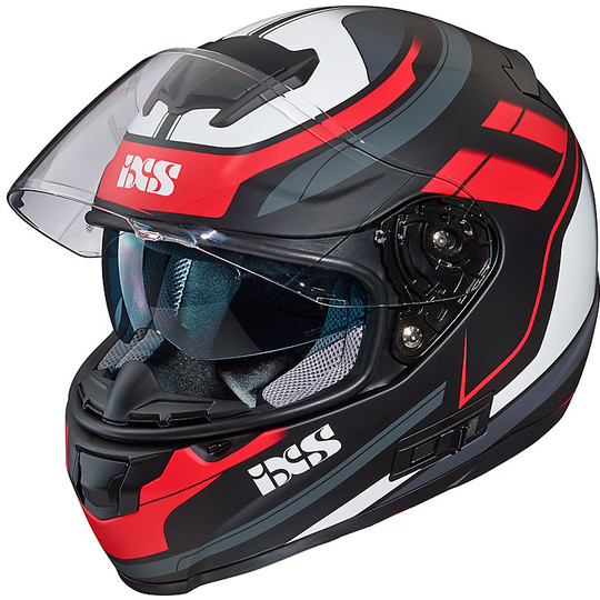 IXS iXS 215 2.0 Integral Motorcycle Helmet Black Red White