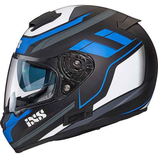 IXS iXS 215 2.0 Integral Motorcycle Helmet Black White Blue