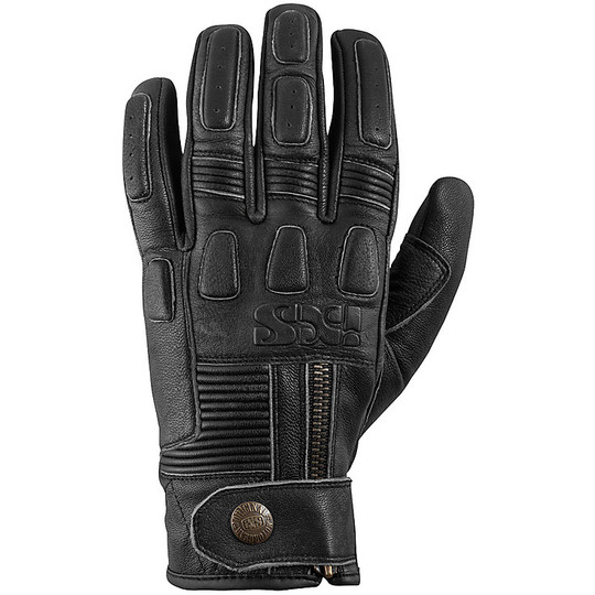 Ixs Kelvin Black Leather Motorcycle Glove