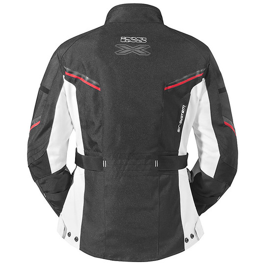 IXS Malawi Black White Fabric 4 Seasons Motorcycle Jacket