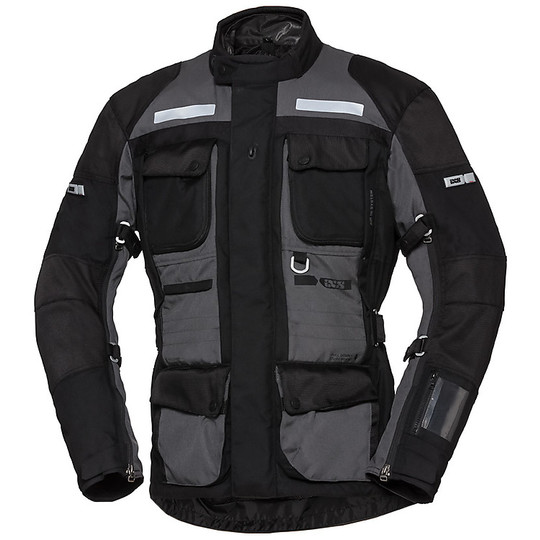 IXS Montevideo ST Motorcycle Jacket In 4 Seasons Fabric Gray Black
