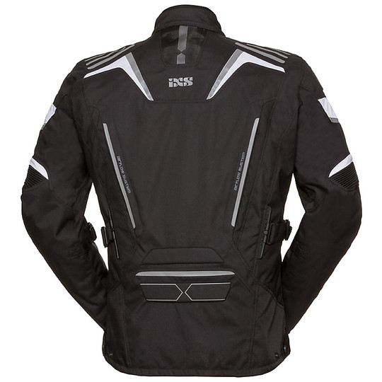 IXS Powells-ST 4 Seasons Fabric Motorcycle Tour Jacket Black White