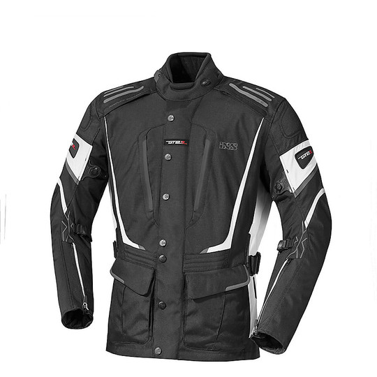 IXS Powells-ST Motorcycle Fabric Jacket 4 Seasons Black White