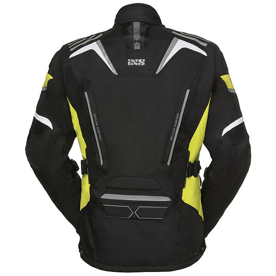 IXS Powells-ST Motorcycle Fabric Jacket 4 Seasons Black Yellow