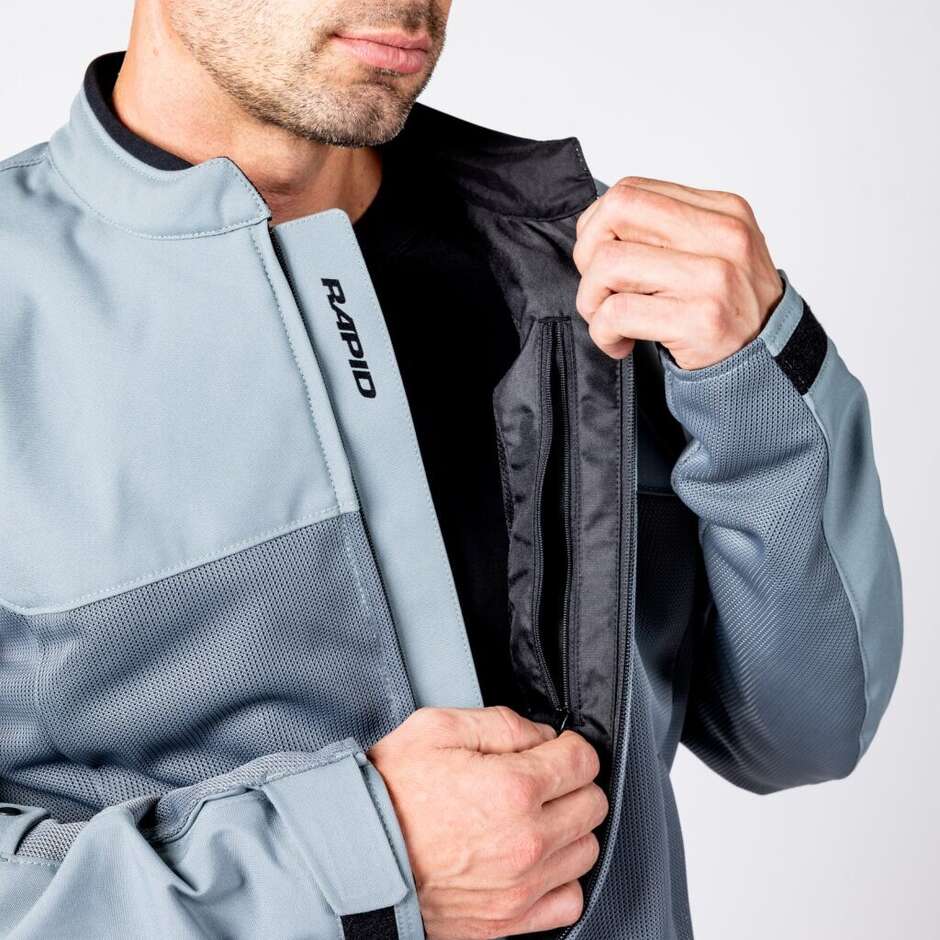 iXS Rapid-BigAir 1.0 Motorcycle Jacket Blue Grey