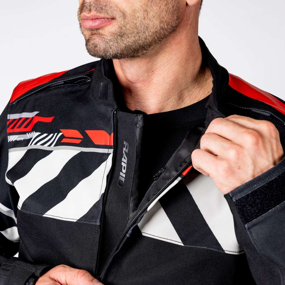 iXS Rapid-STX 2.1 Laminated Motorcycle Jacket Black - Red - Grey