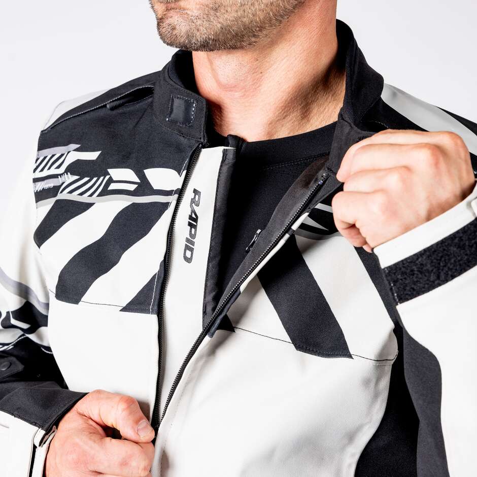 iXS Rapid-STX 2.1 Laminated Motorcycle Jacket Light Grey - Black