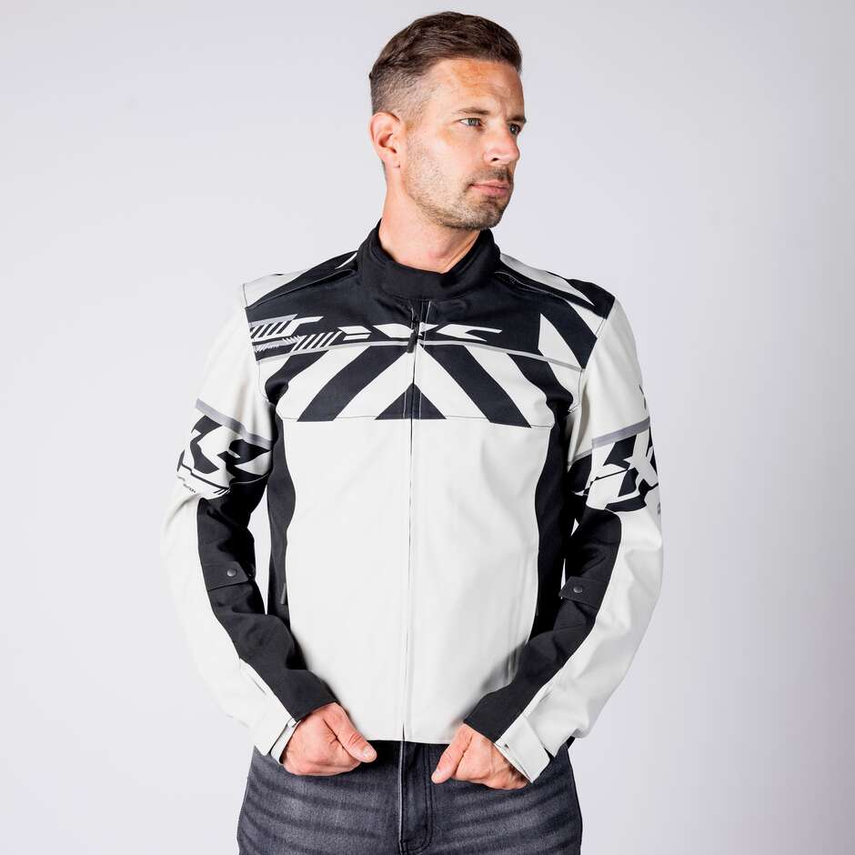 iXS Rapid-STX 2.1 Laminated Motorcycle Jacket Light Grey - Black