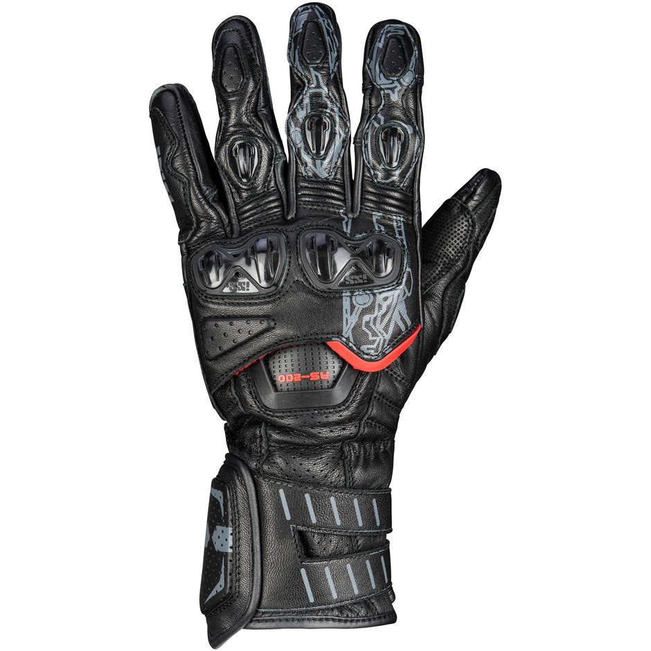 Ixs RS-200 3.0 Sport Leather Motorcycle Gloves Black