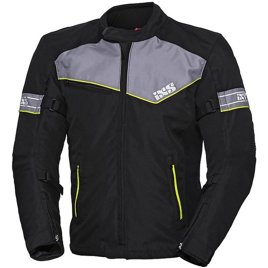 Ixs SPORT 5/8 ST Fabric Motorcycle Jacket Black Anthracite Yellow Fluo