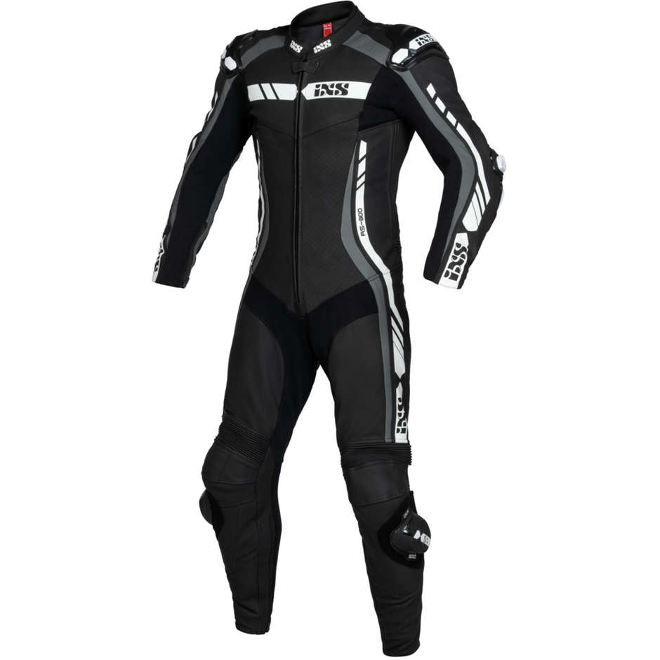 Ixs Sport LD RS-800 1.0 Professional Leather Motorcycle Suit Black Gray White