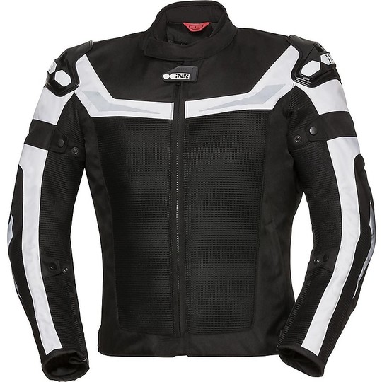 IXS Sport RS-1000-Air Fabric Motorcycle Jacket Black White