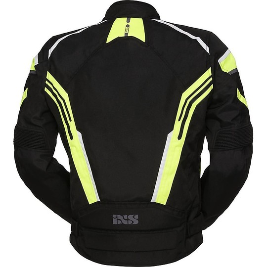 IXS Sport RS-400-ST Fabric Motorcycle Jacket Black Fluo Yellow