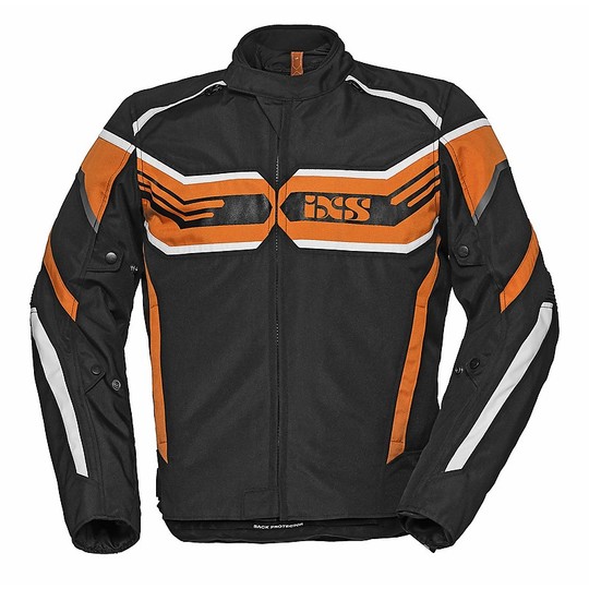 IXS Sport RS-400-ST Fabric Motorcycle Jacket Black Orange