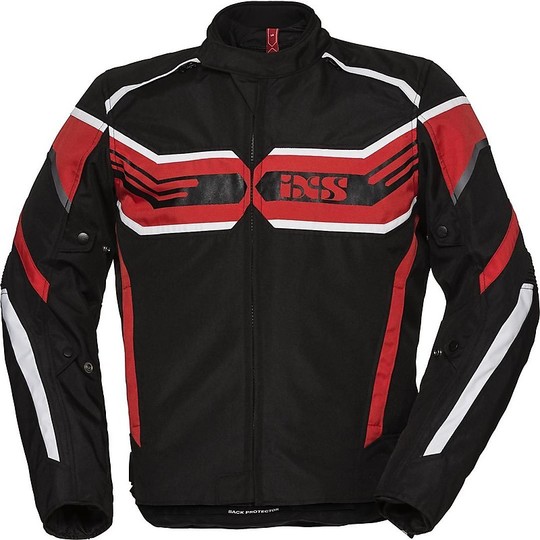 IXS Sport RS-400-ST Fabric Motorcycle Jacket Black Red