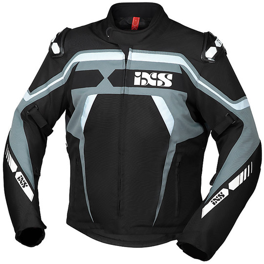Ixs Sport RS-700 Sport Fabric Motorcycle Jacket ST Black White Gray
