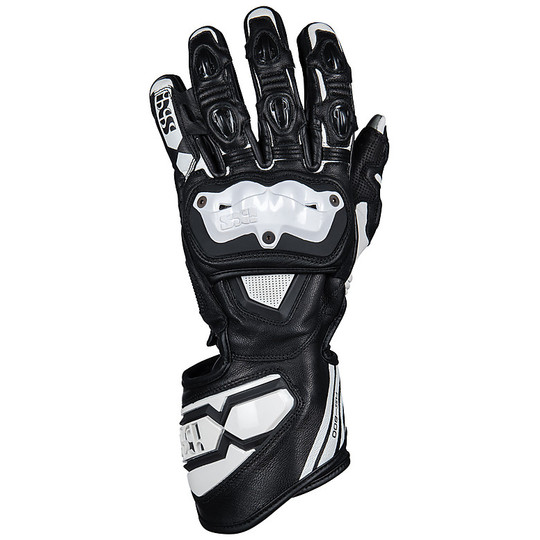Ixs Sport RS-800 Leather Motorcycle Racing Gloves Black White
