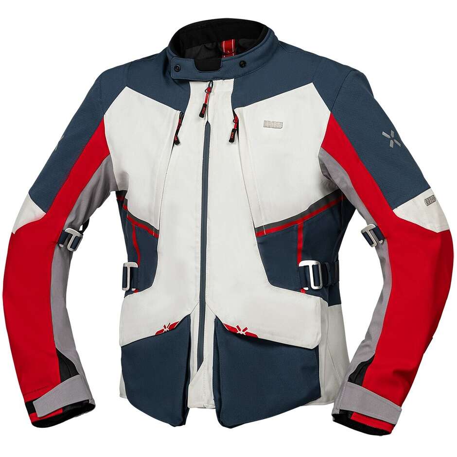 Ixs Toruster-STX 1.0 laminierte grau-blau-rote Motorradjacke