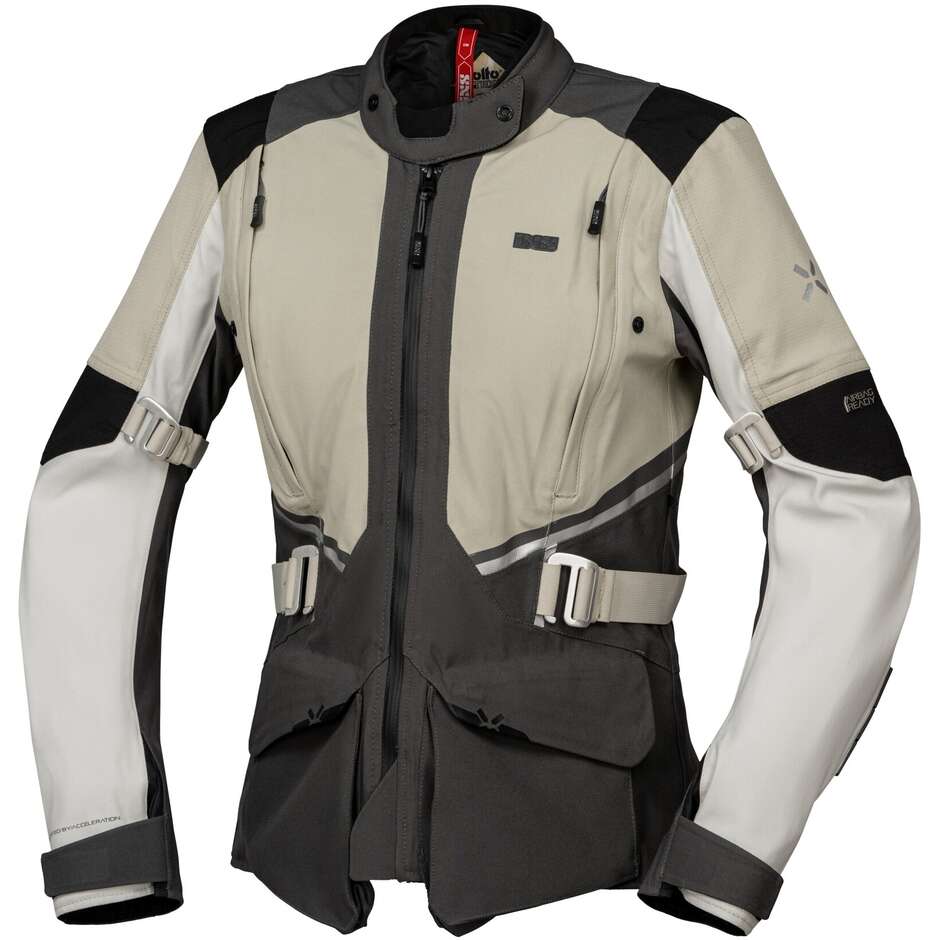 Ixs Tourster-STX 1.0 Laminierte Damen-Motorradjacke Hellgrau Dunkelgrau