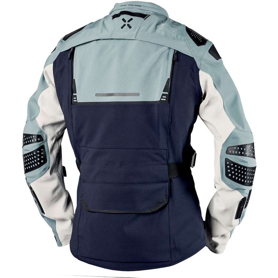 iXS Tourster-STX 2.0 Laminierte Motorradjacke Dunkelblau - Blau - Cool Grey - Grau