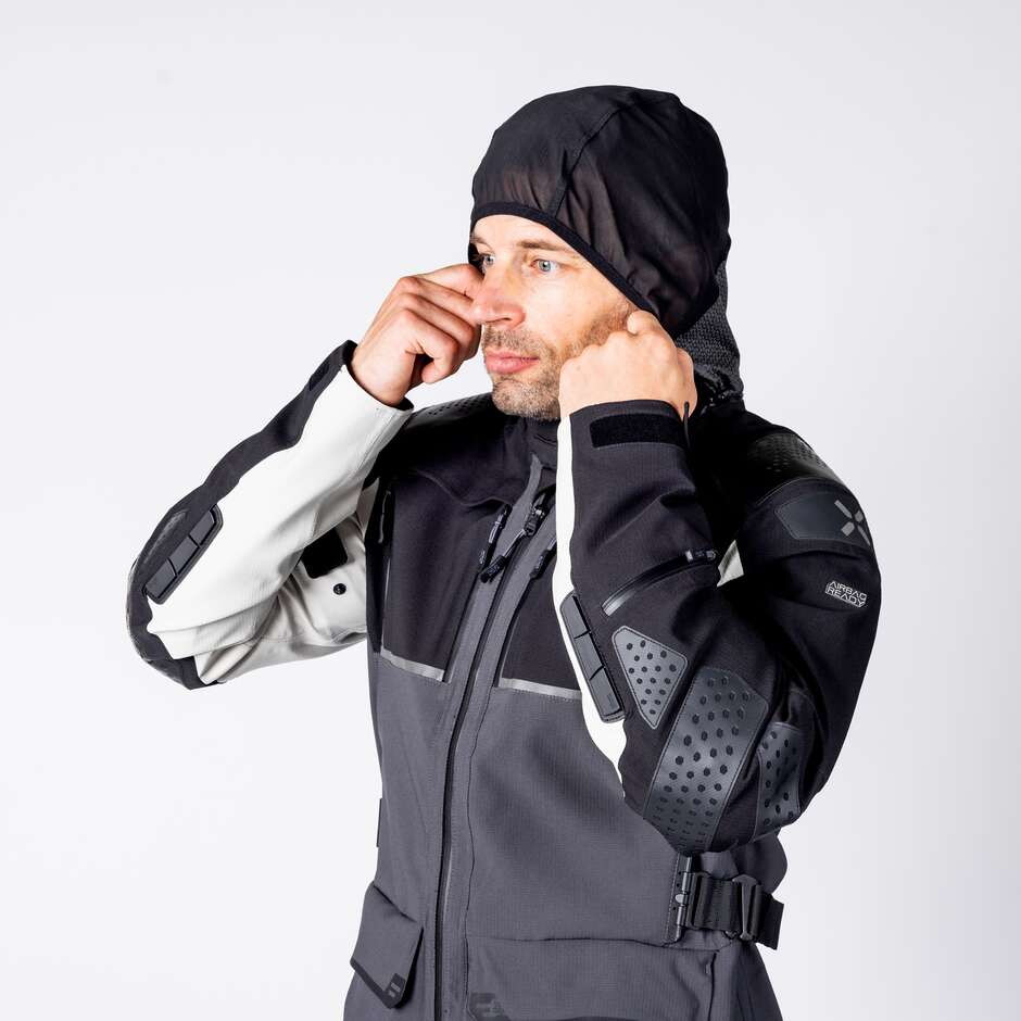 iXS Tourster-STX 2.0 Laminierte Motorradjacke Dunkelgrau - Schwarz - Cool Grey - Kurz