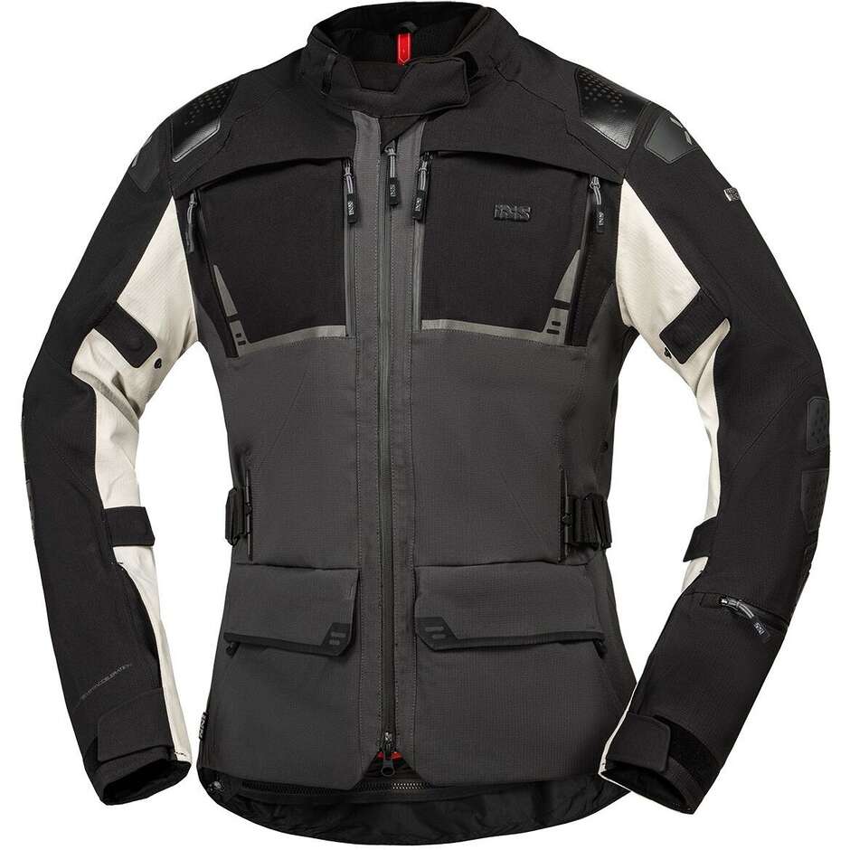 iXS Tourster-STX 2.0 Laminierte Motorradjacke Dunkelgrau - Schwarz - Cool Grey