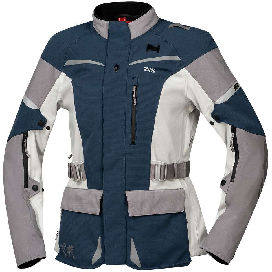Ixs Venture-STX 1.0 Laminated Women's Motorcycle Jacket Blue-Light Grey