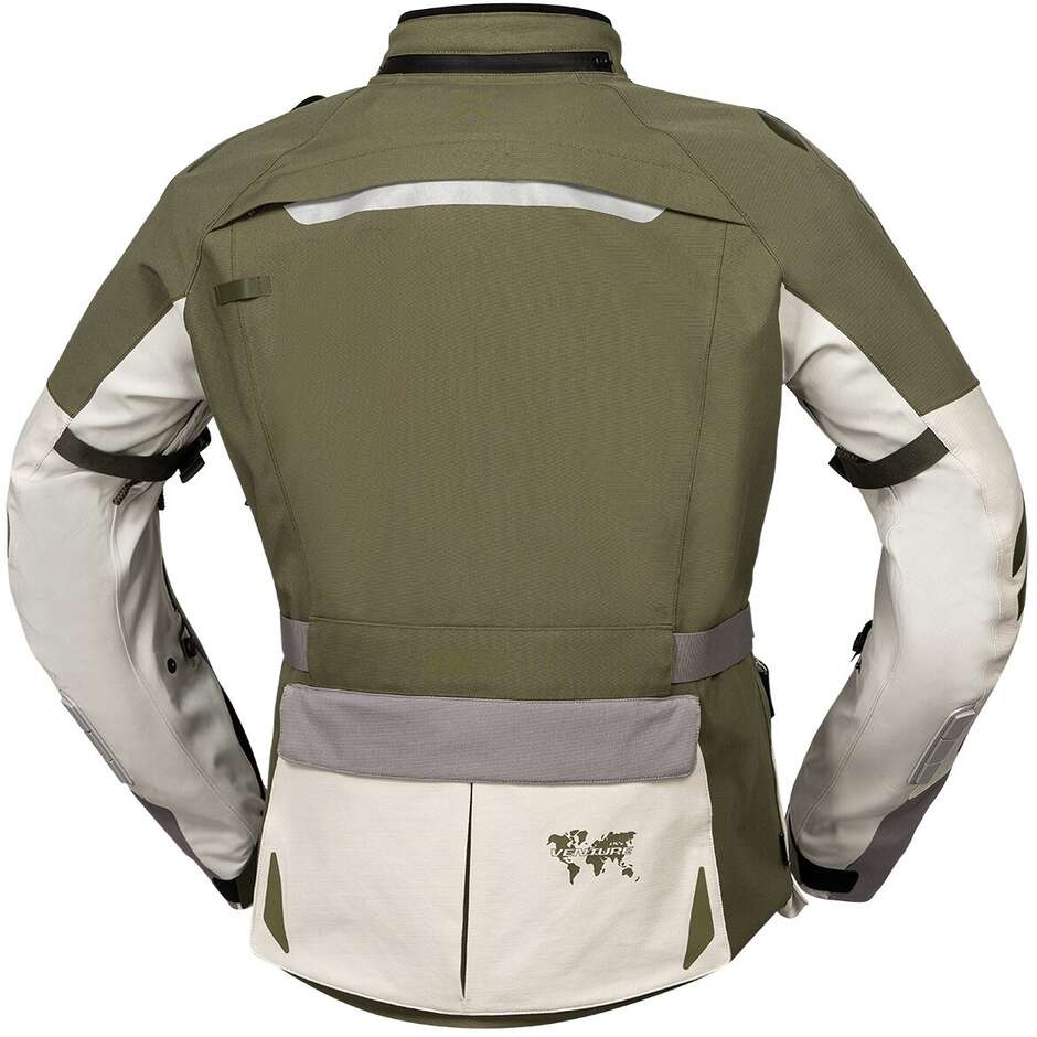 Ixs Venture-STX 1.0 laminierte hellgrau-olivgrüne Motorradjacke