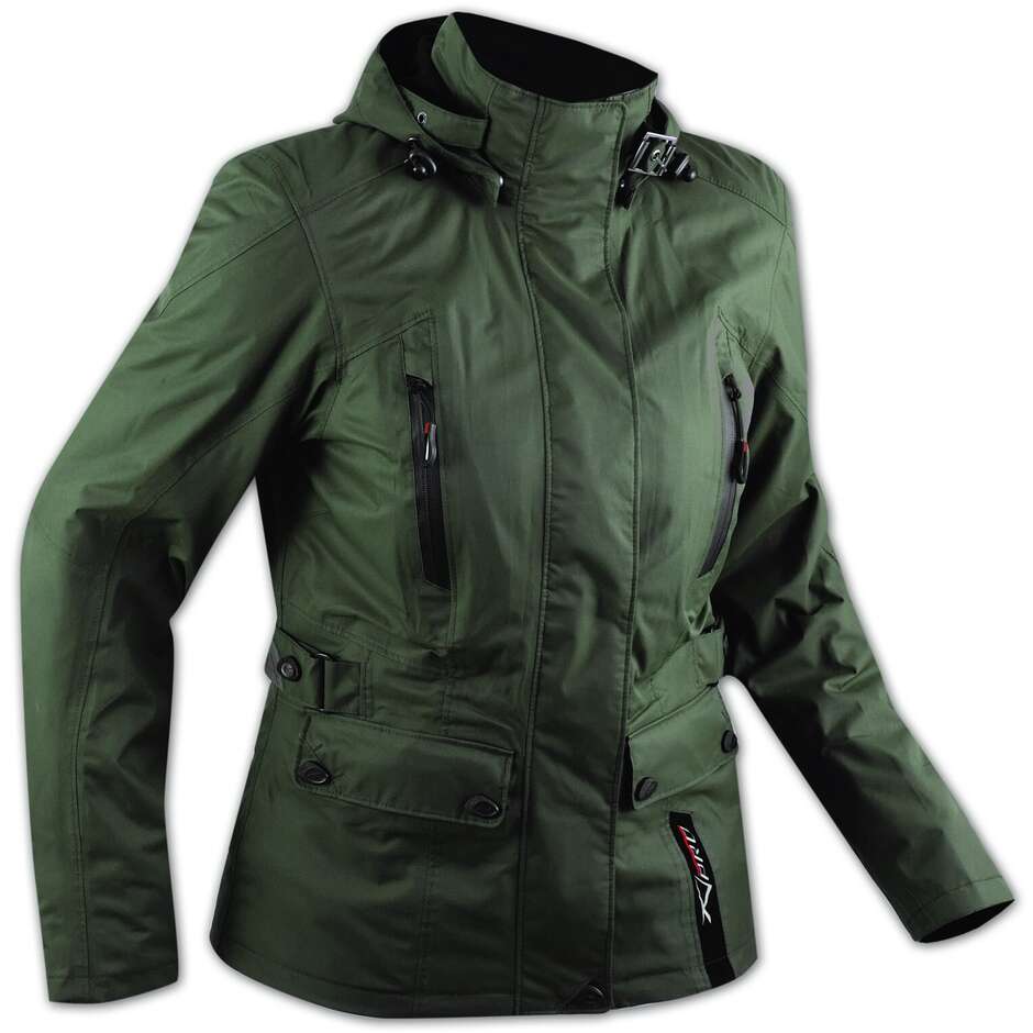 Jacke Frauen Moto Stoff amerikanischen Pro PARIS Lady Grün