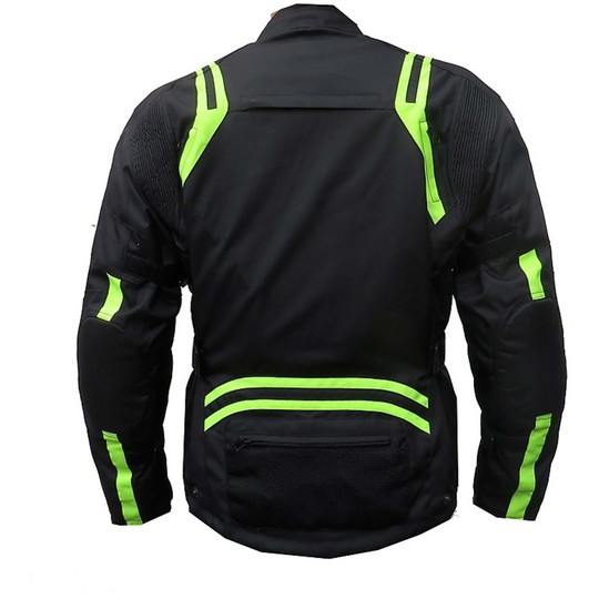 Jacket Jacket Moto Judges fabric 3 Layers Model Master tour Black Yellow Fluo