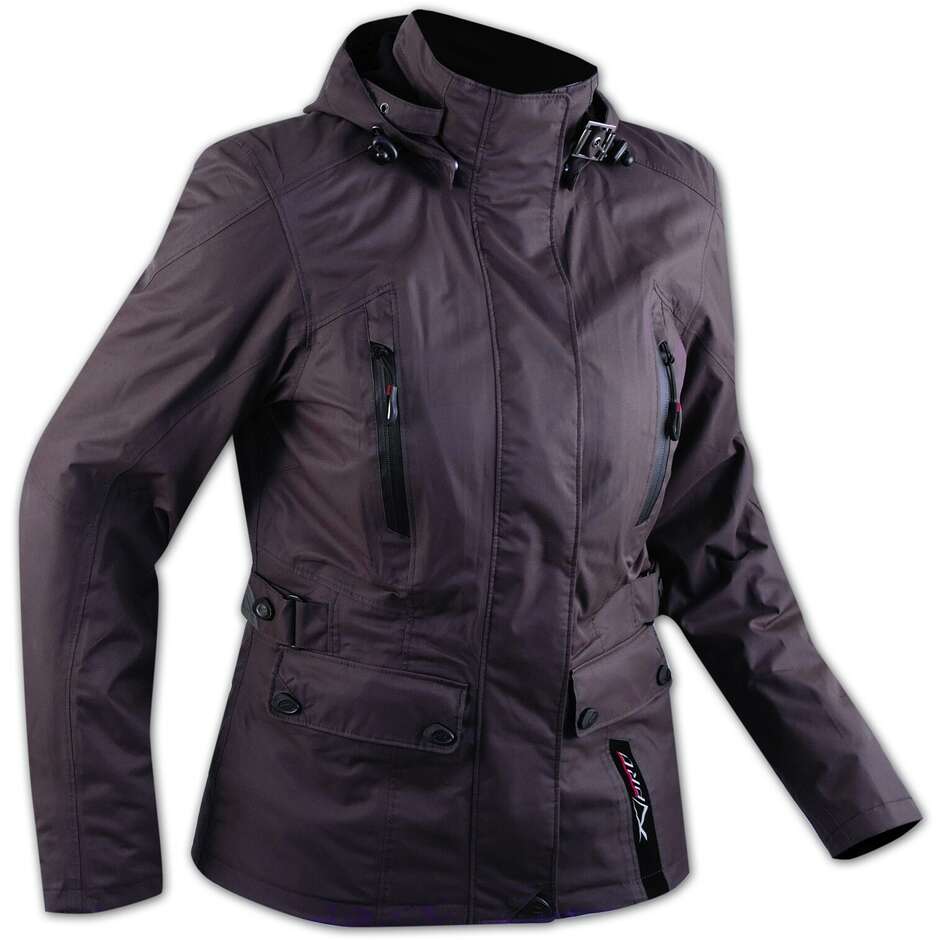 Jacket Women Moto Fabric American Pro PARIS Lady Brown