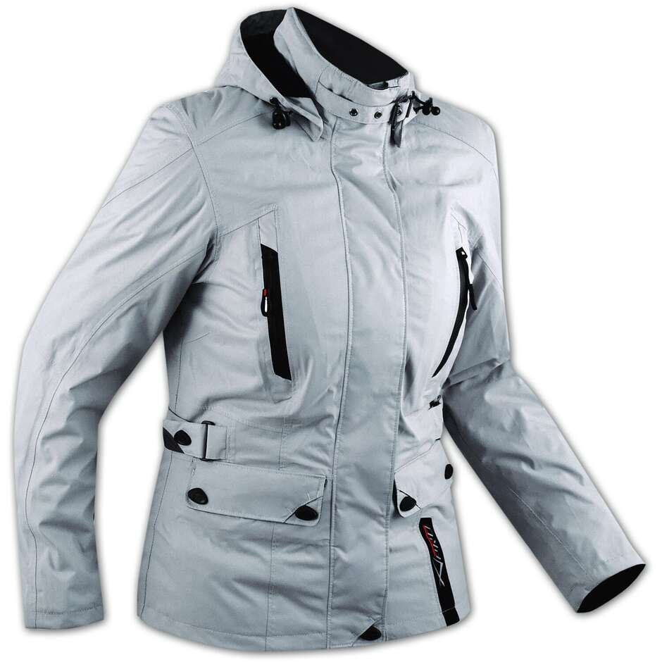 Jacket Women Moto Fabric American Pro PARIS Lady Grey