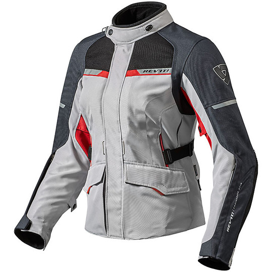 Jacket Women Moto Fabric Rev'it 2017 OUTBACK 2 Lady Silver Red