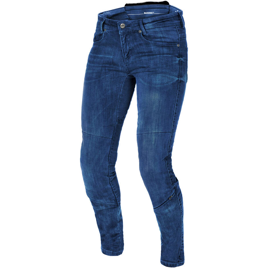 Jean de moto Macna Jenny Wild Blue pour femme ; Délavé bleu moyen - Raccourci