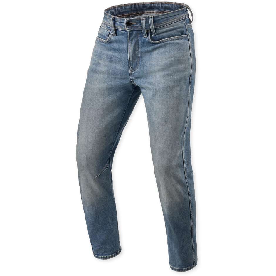 Jean de moto Rev'it Detroit 3 fuselé, bleu foncé délavé, taille L30