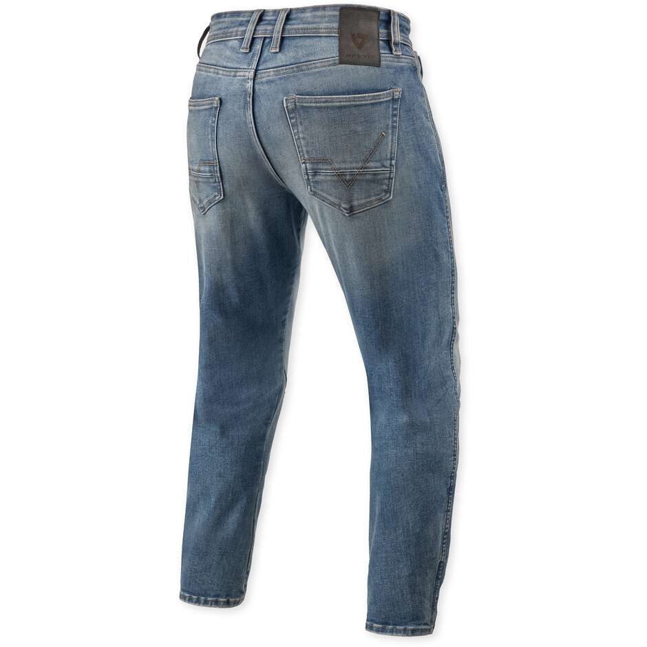 Jean de moto Rev'it Detroit 3 fuselé, bleu foncé délavé, taille L30
