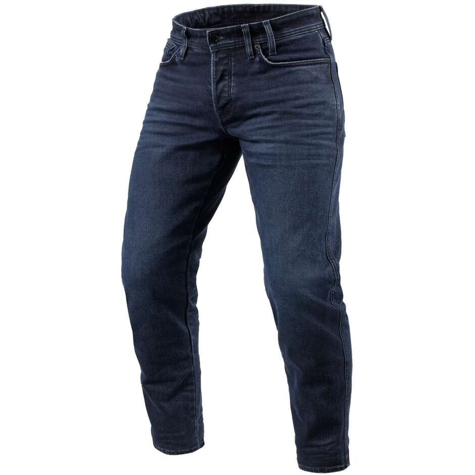 Jean Moto Rev'it ORTES TF Bleu Foncé Noir Délavé L34